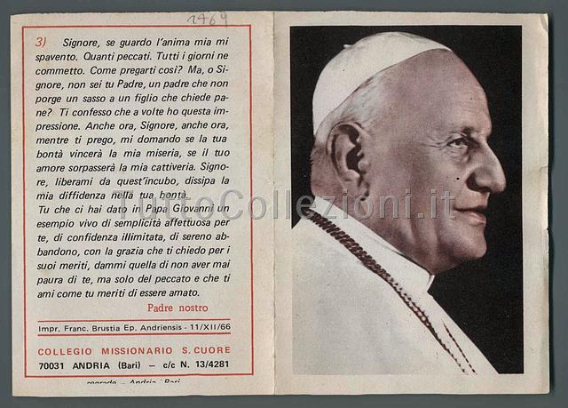 Collezionismo di santini di Papi Pontefici santo padre